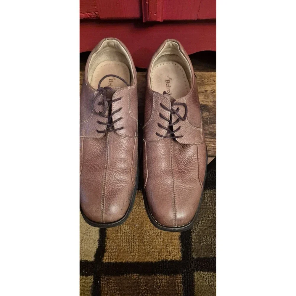 Studio Belvedere Men's Size 11D BayBridge Pebbled Brown Leather Split Toe EUC
